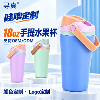 定制304不锈钢lowala18oz手提水果杯保温杯儿童可爱便携吸管水杯