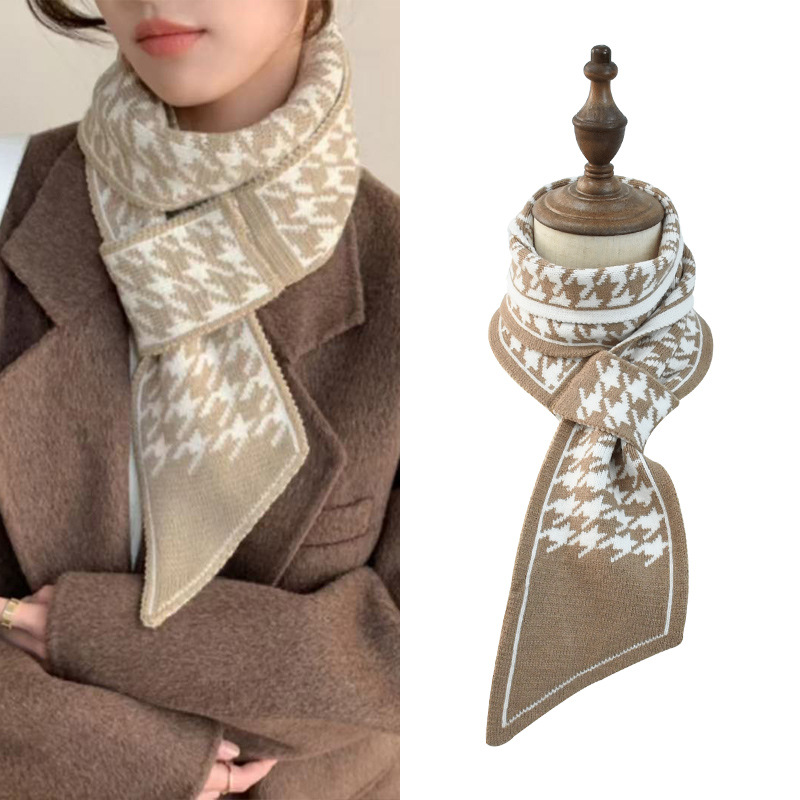 Invierno estilo coreano de protección de cuello caliente universal cuello cuadrado perezoso cruzado bufandas de punto bufandas de alta calidad damas