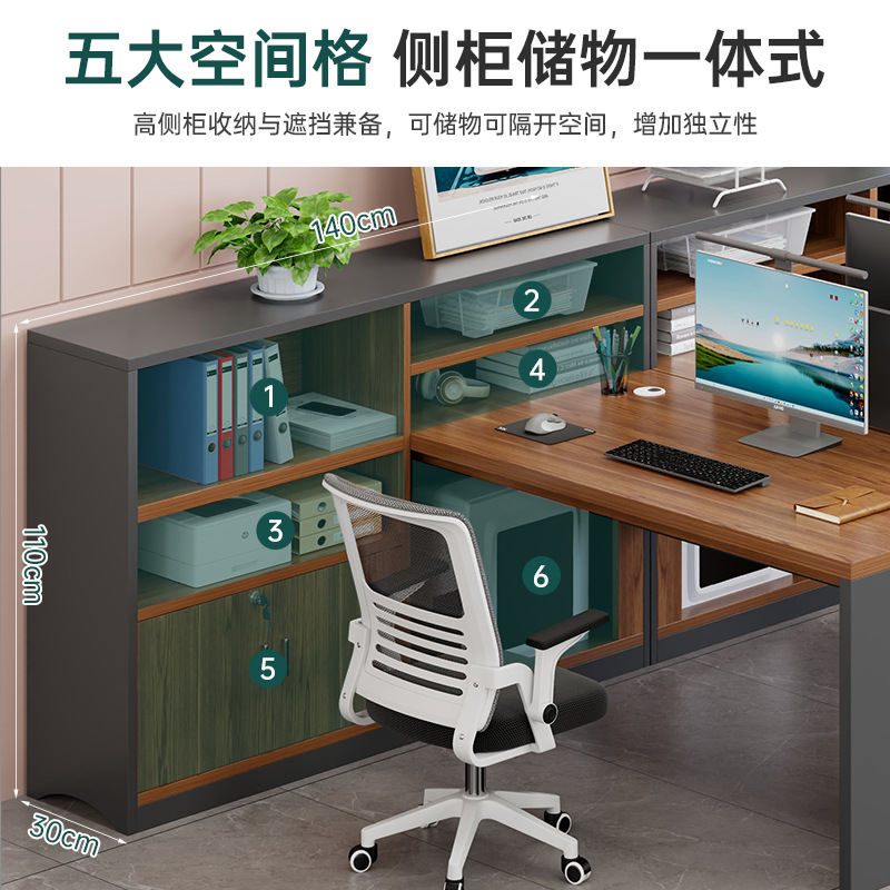 Mesa de personal de personal de escritorio simple pantalla moderna bloqueo mesa de trabajo combinación de mesa y silla mesa financiera tarjeta de asiento pantalla