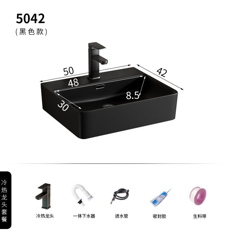 5042 grifo de lavabo de cerámica negra