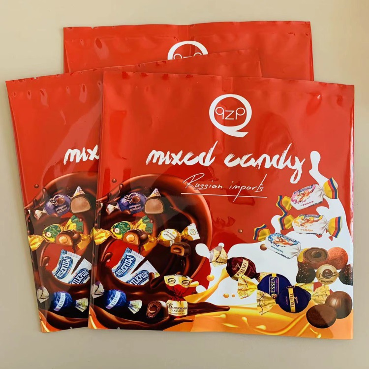 伊春设计生产糖果巧克力包装 水果软糖卷膜 瓜子花生仁包装真空袋