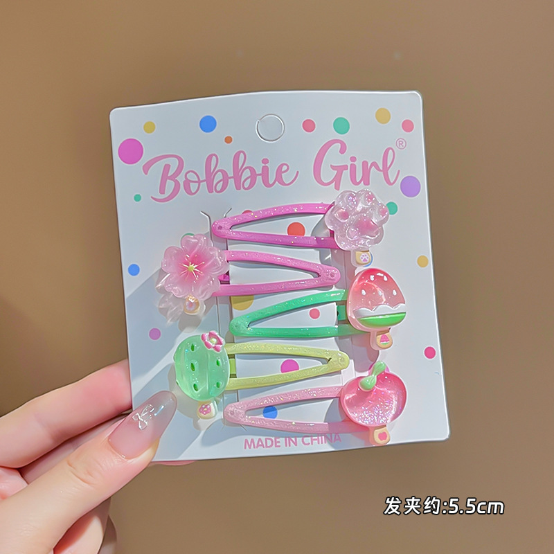 F8930-2# floral & fruity hair clip set - 5 piece