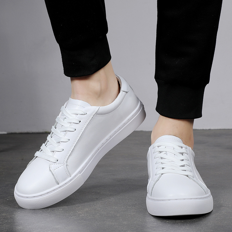 Summer cowhide skate shoes men's Korean-style trendy versatile sports casual white shoes 47 plus size men's shoes lovers shoes Summer cowhide skate shoes men's Korean-style trendy versatile sports casual white shoes 47 plus size men's shoes lovers shoes
