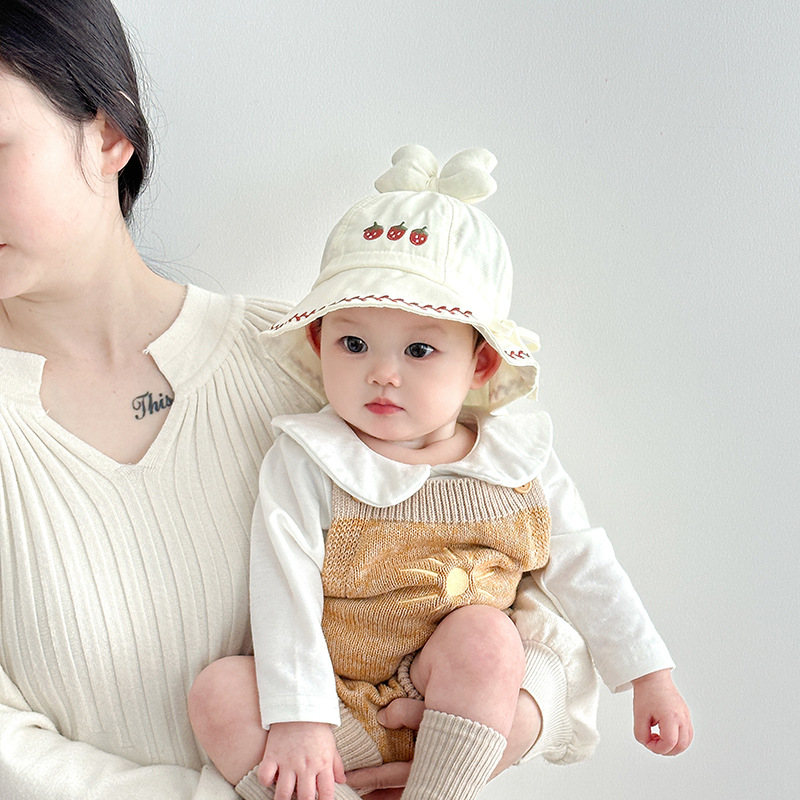 Sombrero de bebé primavera y otoño delgado sombrero de pescador protector solar para niños y niñas pequeños meses bonitos bonitos sombreros de verano