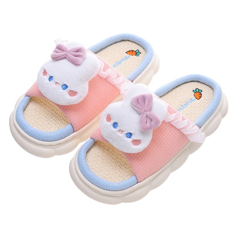 Zapatillas de lino de primavera y verano para mujer cuatro estaciones interior antideslizante transpirable fondo grueso mudo algodón Lino desodorante pareja zapatillas de piso hombres