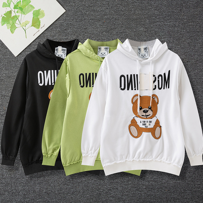 Mos+ Hooded Sweatshirt Embroidered Teddy Bear 2024 Winter New Collection Unisex Couple Outfit Three Colors in Stock Mos+ Hooded Sweatshirt Embroidered Teddy Bear 2024 Winter New Collection Unisex Couple Outfit Three Colors in Stock