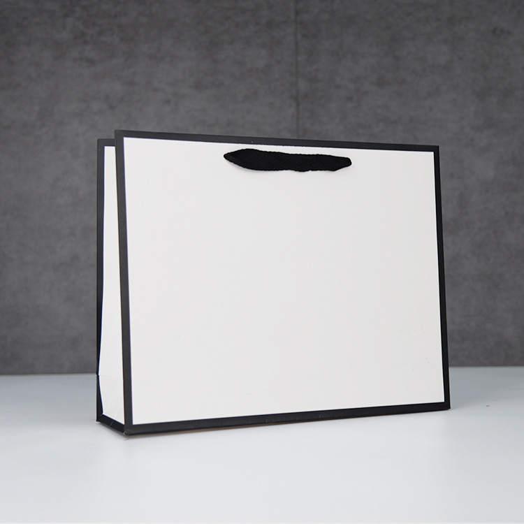 服装店袋子可印logo女装衣服纸袋韩版现货黑边手提袋礼品袋