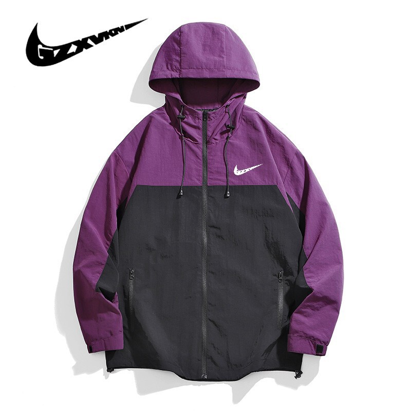 Men's 2025 Autumn Trendy Brand Workwear Hooded Jacket Men's Couple Color Matching Long Sleeve Sports Cardigan Top Tops Women's