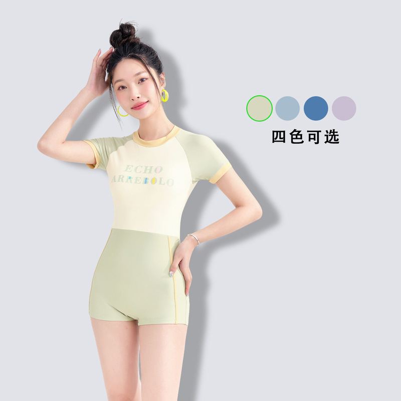 新款微胖连体游泳衣女士紧身高弹速干游泳馆训练专用竞技运动泳衣|undefined