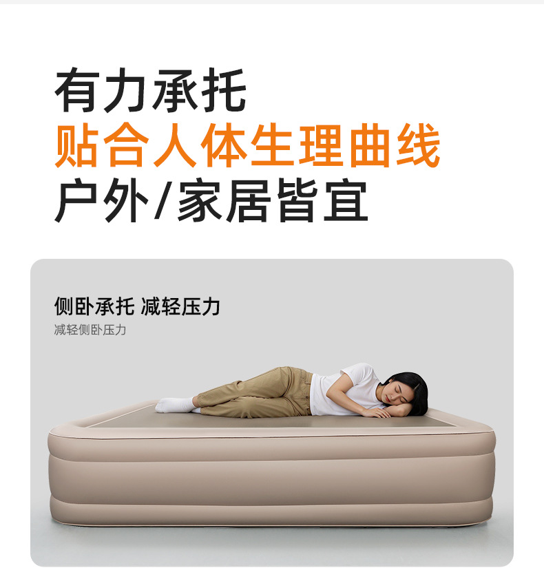 New Automatic Inflatable Cloud Bed Outdoor Brushed Fabric Inflatable Mattress Tent Camping Home Use Spring Outing Inflatable Mat