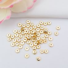 保色14k包金隔珠光面车轮片手串散珠配饰diy手工串珠材料圆形隔片