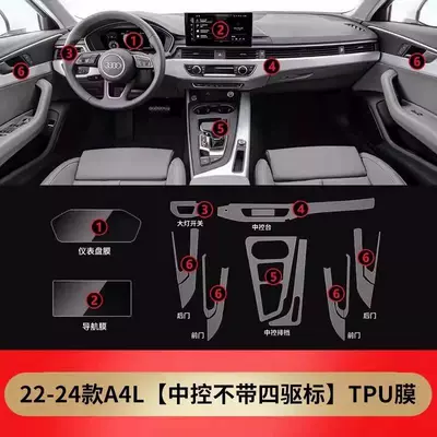Car interior film – Tpu - 20-25-models-a4-full-set-of-tpu-soft-film-two-wheel-drive-version