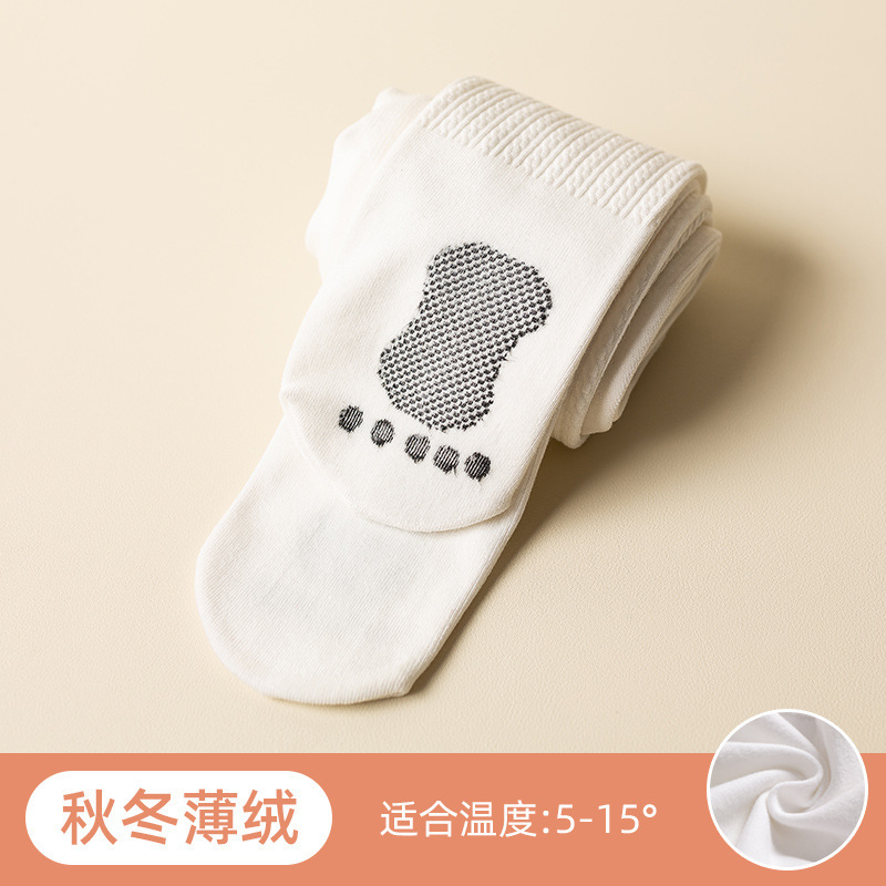 女の子レギンス秋と冬ツイスト起毛厚みのある起毛子供の足滑り止めストッキング白ダンスソックス|undefined
