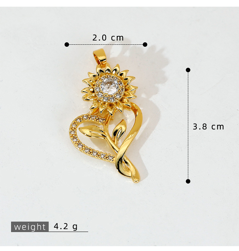 5g Weight Pendant Jewelry Making Type 15 * 29mm Jewelry Making Size DIY Jewelry Accessories Classification 1 Piece Quantity Copper Material Sunflower, Flower Pattern All Seasons Season Polished Finish Plating Design Elegant, Sweet, Classic Style Style 1 Piece 15 * 29mm Copper Sunflower Flower Polished Pendant DIY Jewelry Accessories 13