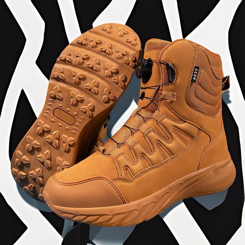 2025 AliExpress Travel One Pinduoduo emitió botas de senderismo al aire libre de gran tamaño transfronterizas botas militares de ayuda media para hombres