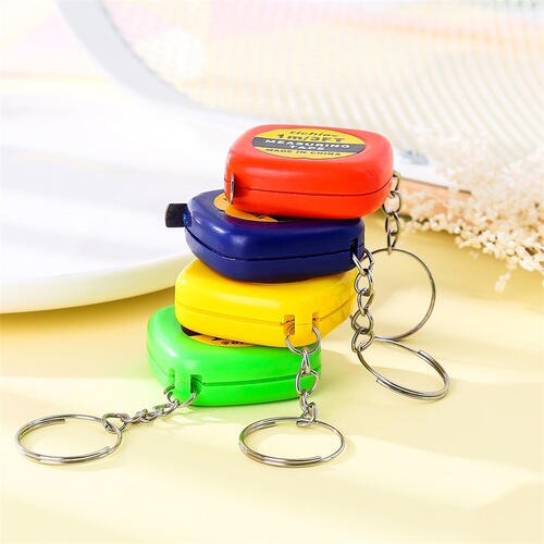 Portable clothes measuring ruler, automatic retractable square small tape measure, keychain pendant, multi-purpose iron ruler, mini small steel ruler