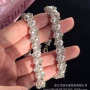 爆闪玫瑰色法式编织手链