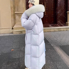 超好看鹅绒羽绒服女25冬新款狐狸毛领奶呼呼显瘦过膝加厚保暖外套