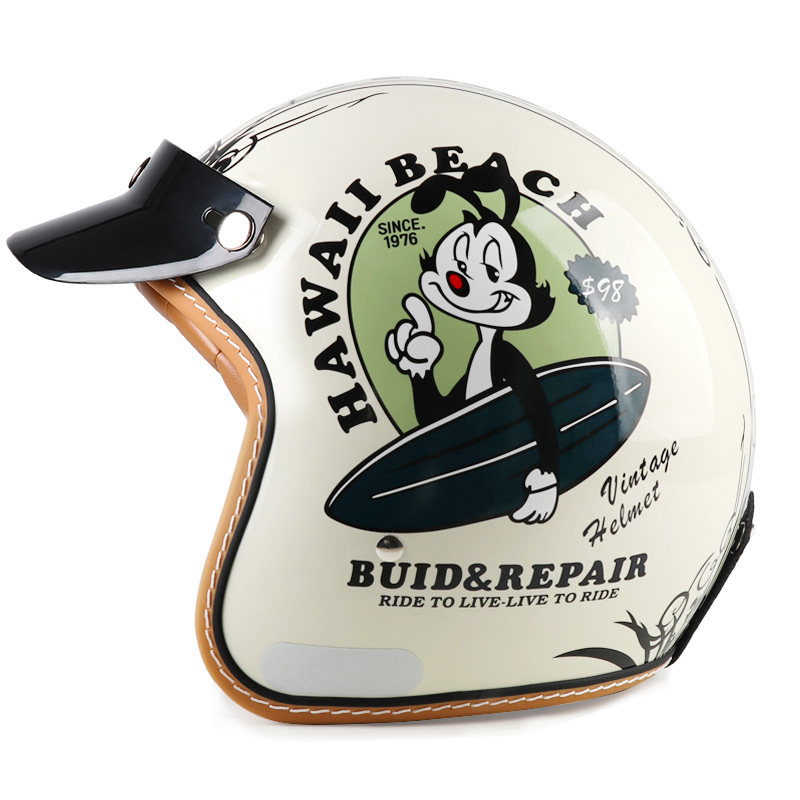 [Spot] White Elf VGV casco de motocicleta 3C certificado casco retro venta caliente transfronteriza 3/4 casco