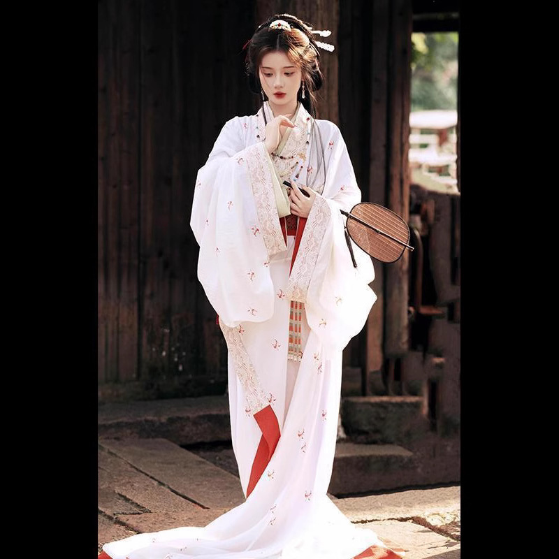 Adult Hanfu Warring States Robe Spring and Autumn Collar Straight Robe New Fairy Style Wide Sleeve Chinese Style Ancient Dress Women's Performance Dress Adult Hanfu Warring States Robe Spring and Autumn Collar Straight Robe New Fairy Style Wide Sleeve Chinese Style Ancient Dress Women's Performance Dress