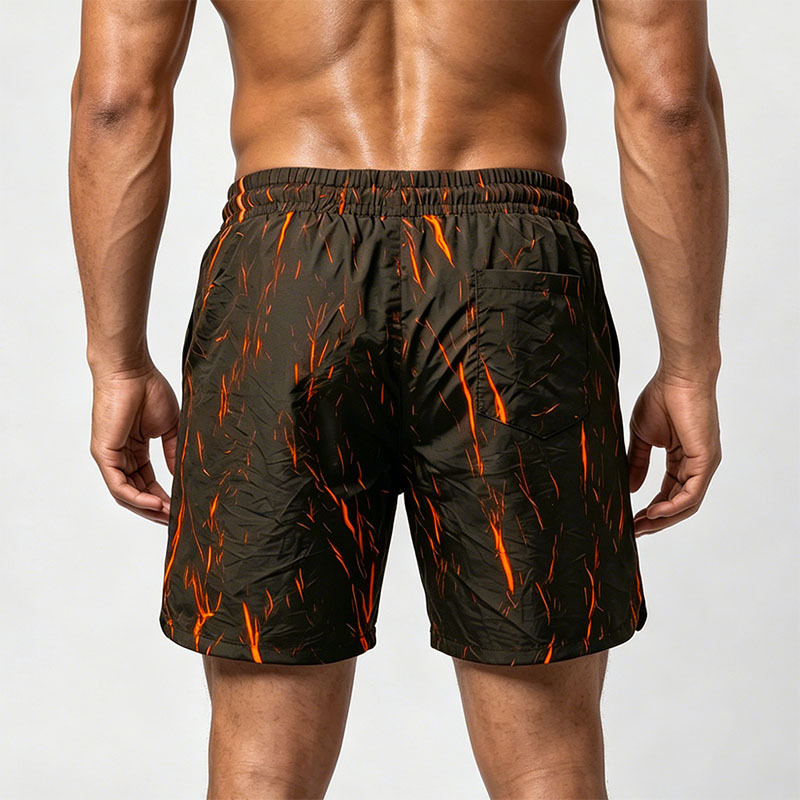 Men's Clothing Men's Plus Size Shorts Summer Outerwear Quick Drying Camouflage Beach Shorts For Men Straight Leg Lightning Pattern_viptrois.com