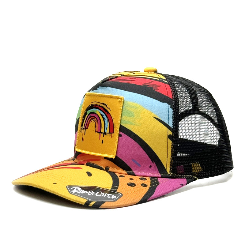 Graffiti Printed Baseball Cap Animal Fan Embroidered Flower Hat Mesh Cap Outdoor Casual Sunnet Hat Male_voghion.com