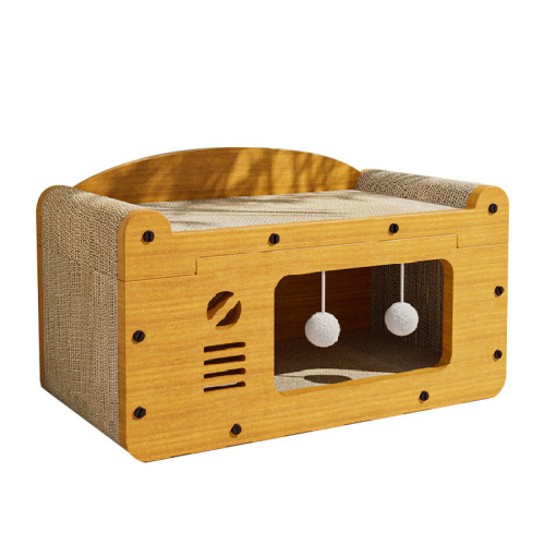 Cat scratcher and cat bed in one, upright TV-style cat claw board, wear-resistant and does not shed dust, house-resistant cat scratching bed toy