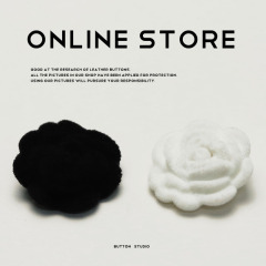 MOSN 小香名媛風絨布玫瑰花服裝紐扣紅黑白色西裝外套皮大衣扣子