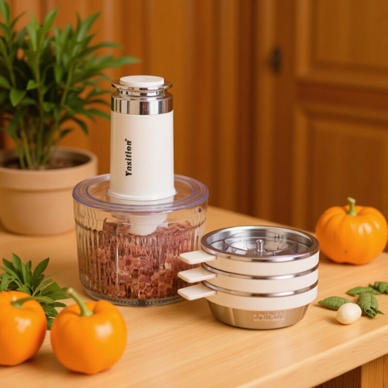 Yasition Food Supplement Machine, Dough Mixer, Meat Grinder, Electric Cooking Machine, Multi-Functional Vegetable Mincer, Minced Meat Mixing Machine