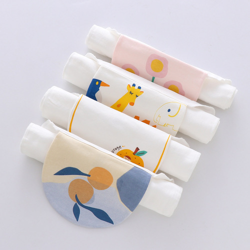 Sweat-absorbent towel for children, 4-layer gauze pad sling, kindergarten baby sweat-proof towel, children's sweat-absorbent towel, two combinations