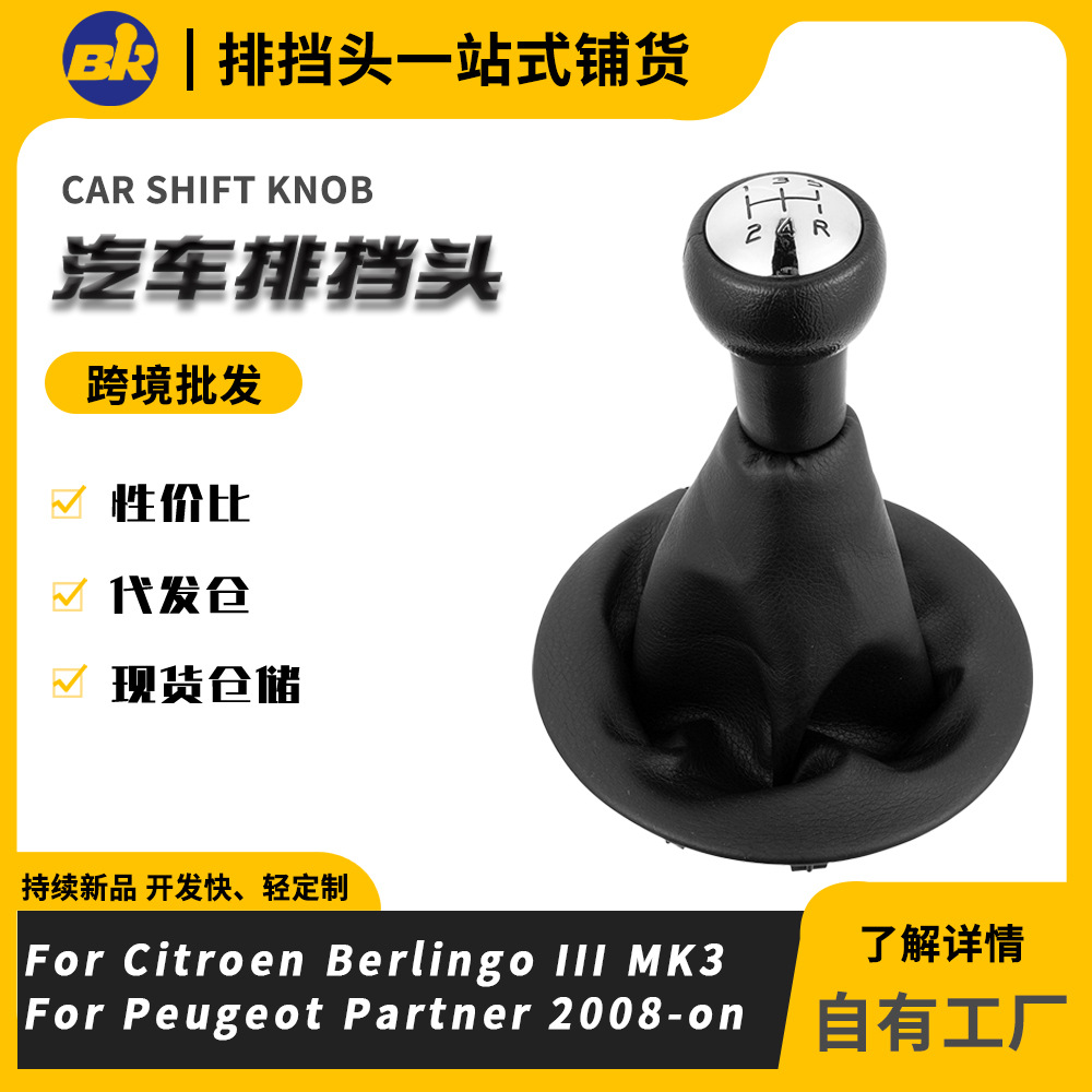 Biaozhi Gear Shift Knob with Dust Cover for Peugeot 307 (Cab and accessories) - manual-transmission-light