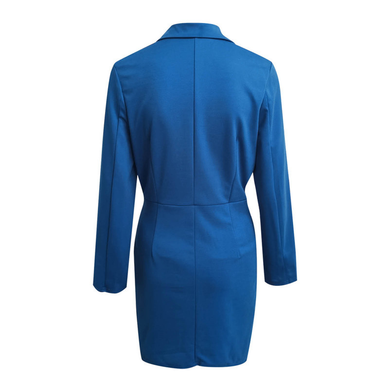 Autumn And Winter Women's Long Sleeve V-neck Party Dress Office Women