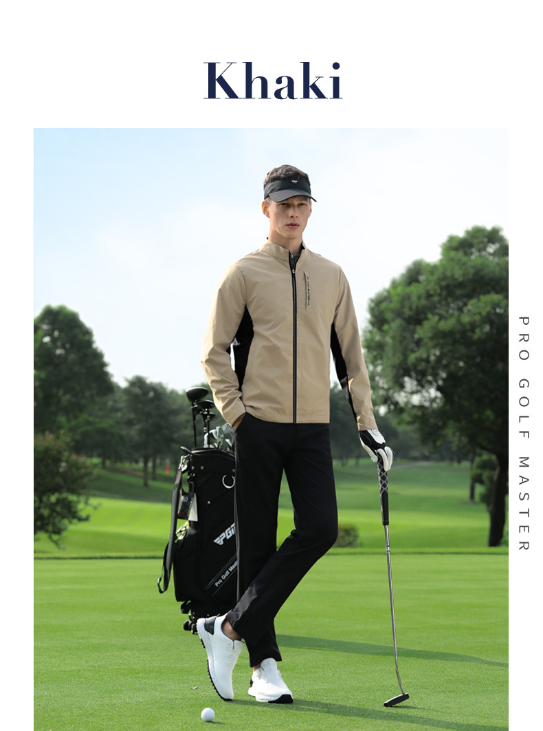 Áo khoác golf nam cổ đứng chống mưa, chống gió, tay dài — YF817-Áo khoác trắng [Chống nước và chống thấm nước/Chống gió và khóa nhiệt độ/Vòng găng tay sau] chi tiết 8