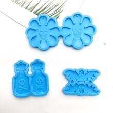 万圣节DAY主题鬼瓶子蝙蝠水晶滴胶万圣节钥匙扣硅胶模具