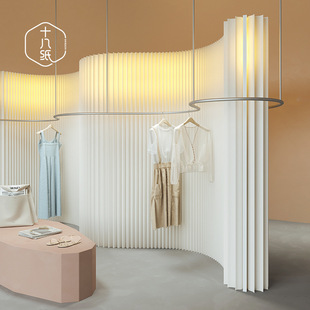Eighteen paper screen partition organ luminous paper wall studio background wall office living room mobile folding paper wall