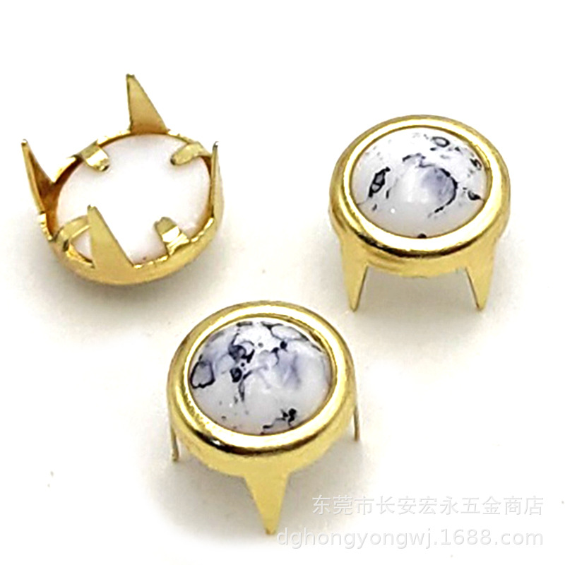 空心爪 亚克力 半圆珠空心爪 乳白(1)