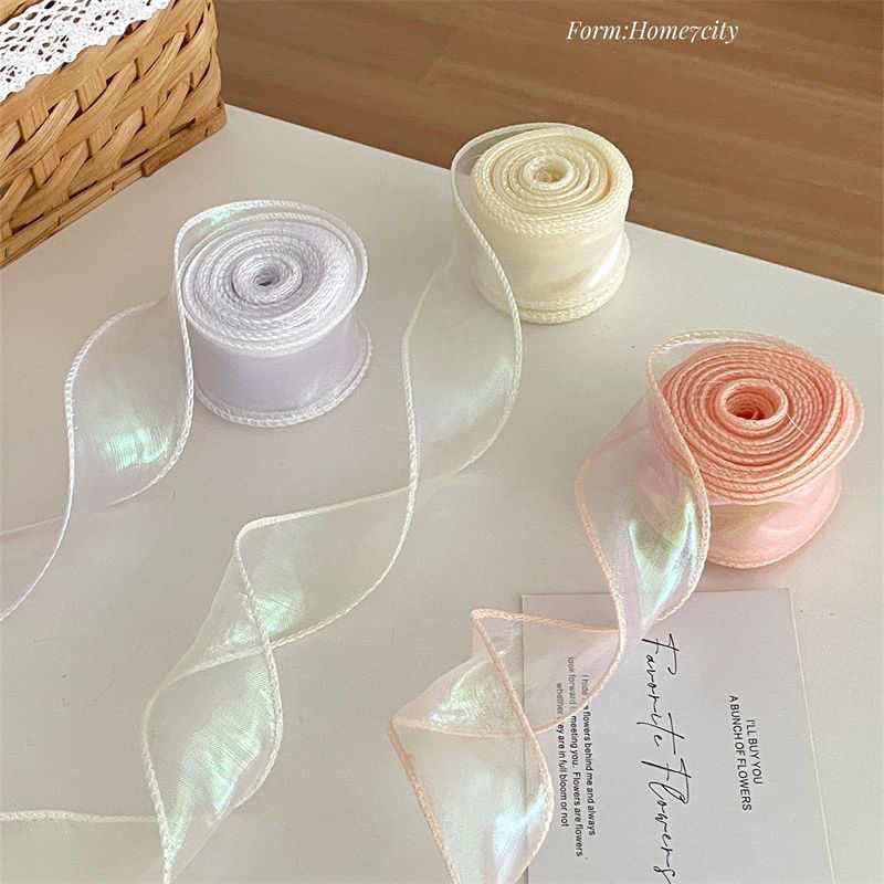 幻彩4CM鱼尾丝带花束彩带礼物diy炫彩镭射蛋糕绳超轻薄