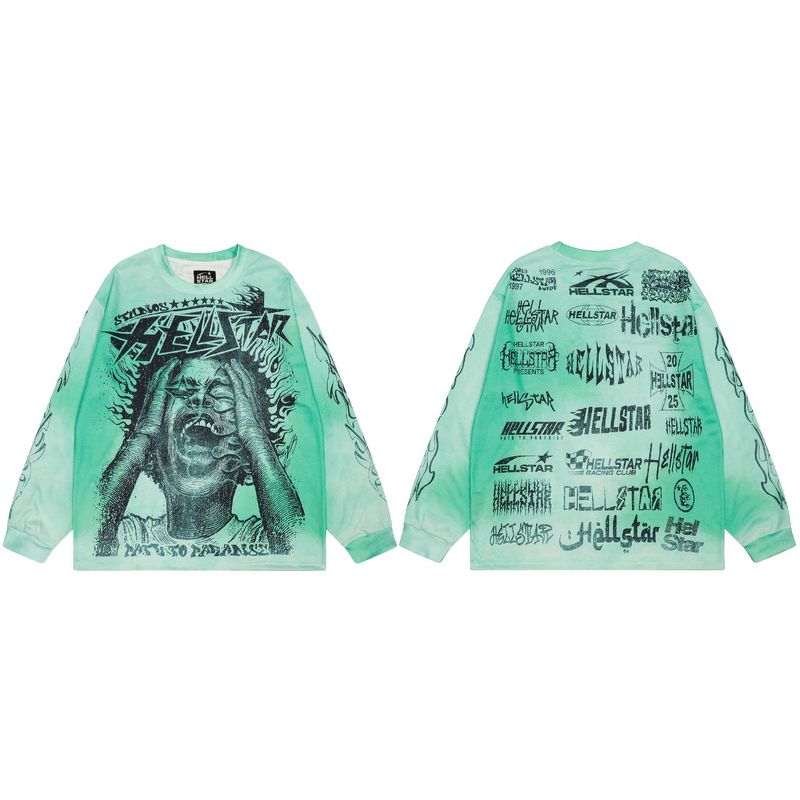 美式潮牌Hellstar地狱之星vintage秋冬长袖打底衫高街休闲卫衣|undefined