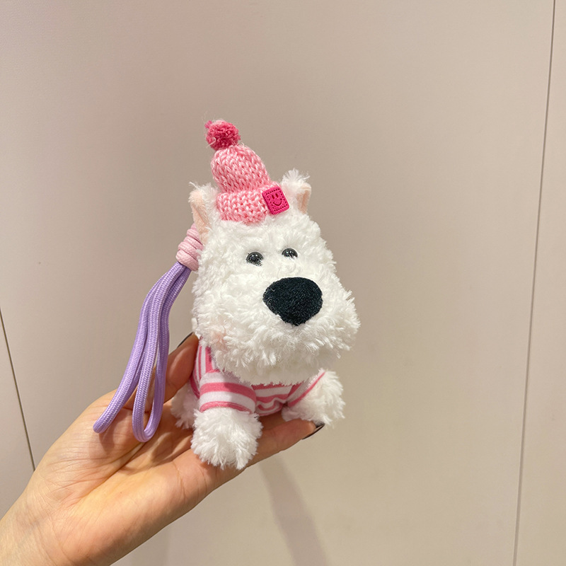 ネットの赤い西の高地のぬいぐるみの犬の雑犬のぬいぐるみのぬいぐるみの装飾のキーホルダーの包み|undefined
