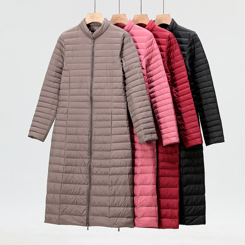 Youjia 2025 New Autumn and Winter Lightweight down Jacket Women's Extended Stand-Up Collar Over-The-Knee Slim Slim Jacket Large Size Youjia 2025 New Autumn and Winter Lightweight down Jacket Women's Extended Stand-Up Collar Over-The-Knee Slim Slim Jacket Large Size