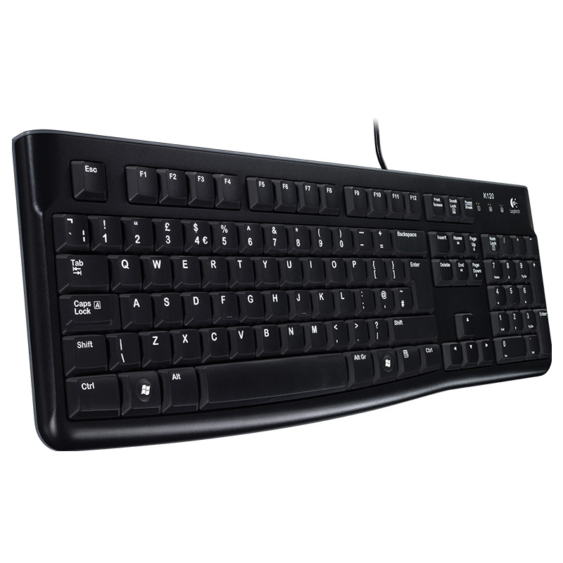 羅技K120有線キーボードはビジネスオフィスのスプラッシュ防止設計デスクトップノートゲームのシングルキーボードを適用します。|undefined