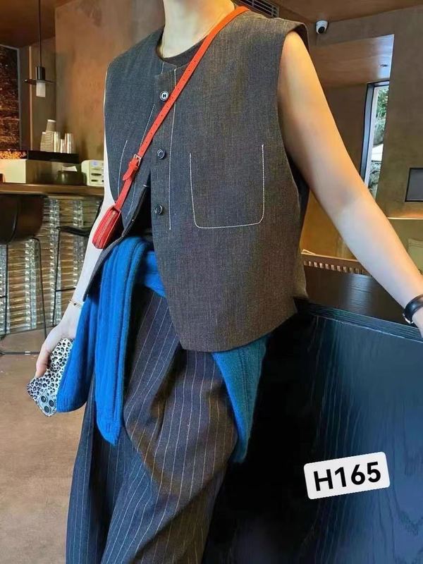 2025秋季新款欧货明线假口袋西装马甲外套女百搭设计感坎肩上衣潮|undefined