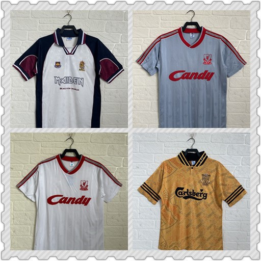 Factory Direct Explosions Retro Home and Away Loose Quick-drying Casual Sports Football Suit Short-sleeved T-shirt Men's and Women's Jersey