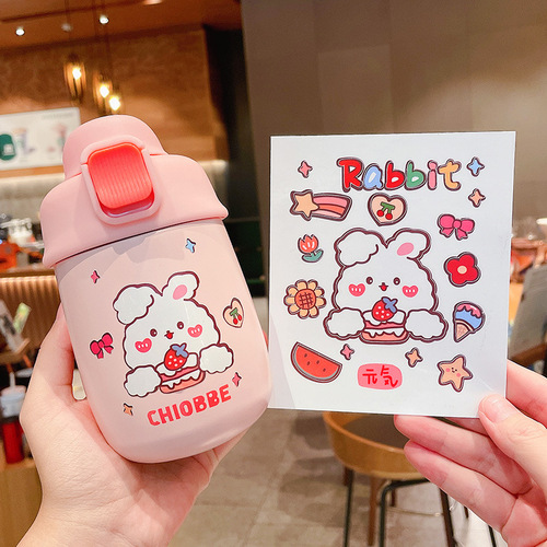 Original cute cartoon thermos cup waterproof sticker ins style pvc sticker water cup notebook handbook student sticker