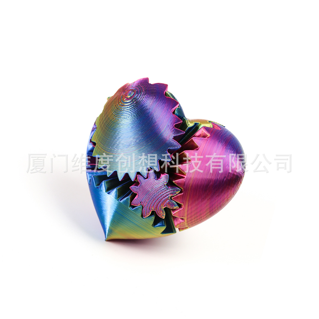 Transfronterizos amor en forma de corazón Gear Ball 3D impresión reducción de presión juguetes adornos regalos de San Valentín bola giratoria