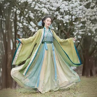 凤蝶古装宋制汉服对穿交齐腰大袖衫三件套女中国风禅意飘逸交领
