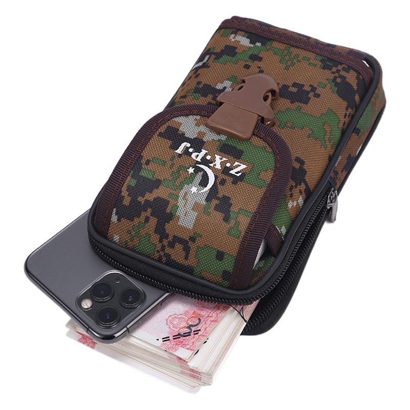 Vertical Oxford Camouflage Men's Snap Button Mobile Phone Pocket Coin Purse Night Market Stall Best Selling Runs Jianghu Factory Wholesale