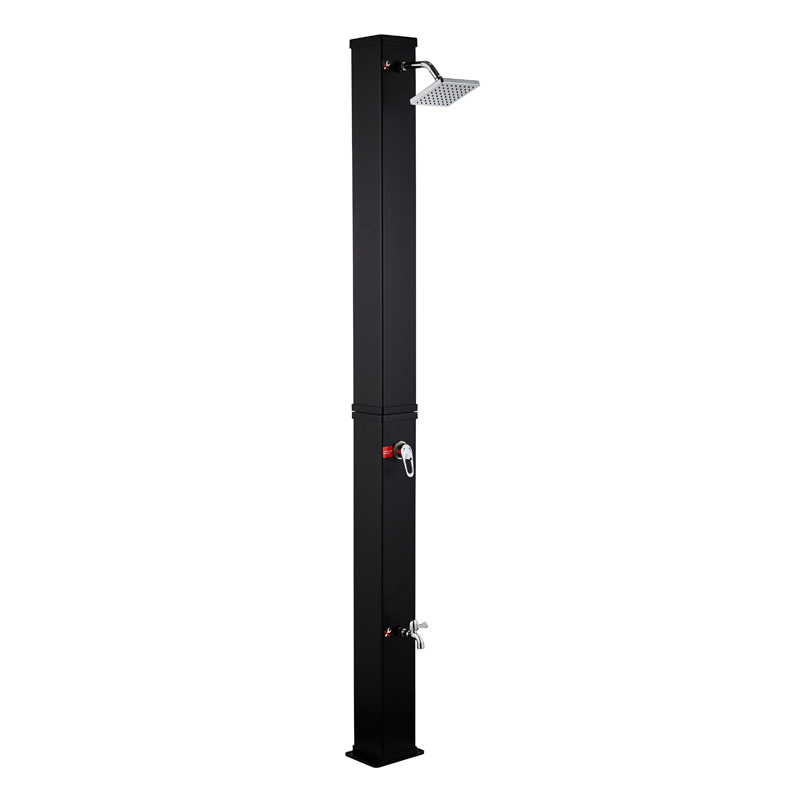 Wenzhou Kangrun 40L negro de gran capacidad cuadrada forma solar al aire libre bañador de arena columna de ducha