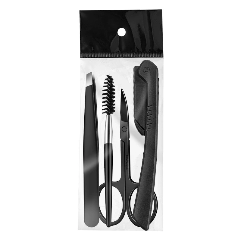 Eyebrow Trimming Kit, multi-piece grooming set with anti-scratch trimmer & precision tweezers