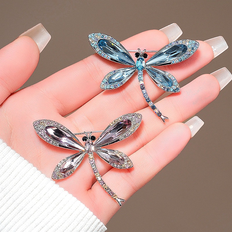 Spilla a libellula in cristallo di lusso per donna accessorio_voghion.com